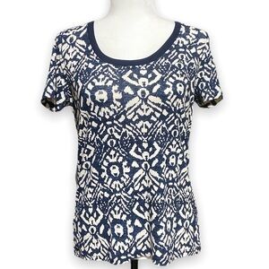 Lauren Ralph Lauren Crewneck T-Shirt Ikat Print Cotton Women’s Size L